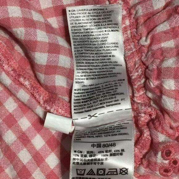Old Navy Pink Gingham Embroidered Dress 12-18M - Picture 7 of 8